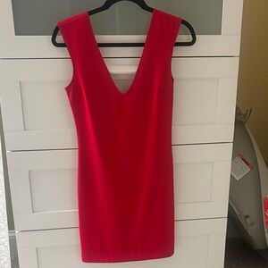 Red Body Con Sleeveless Dress